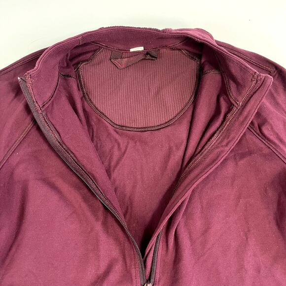 Lululemon Small Burgundy Maroon Its Rulu Long Sleeve Top 1/2 Zip Pullover Jacket - Picture 3 of 13